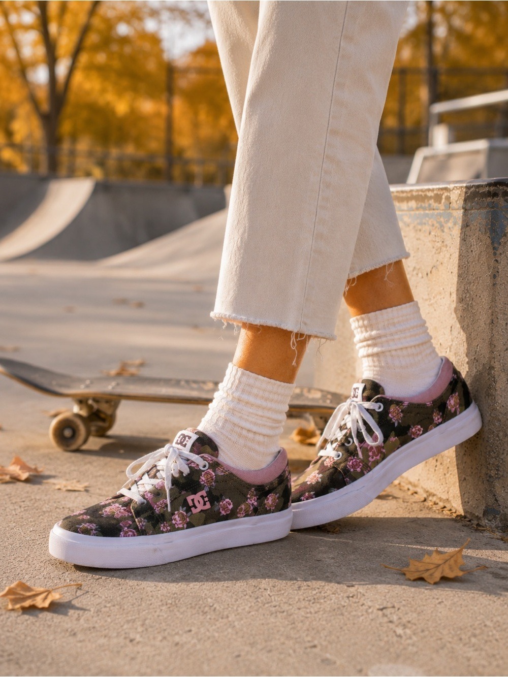 Dc TRASE TX SE sneakers liberty floral prints casual skater shoes size 6
